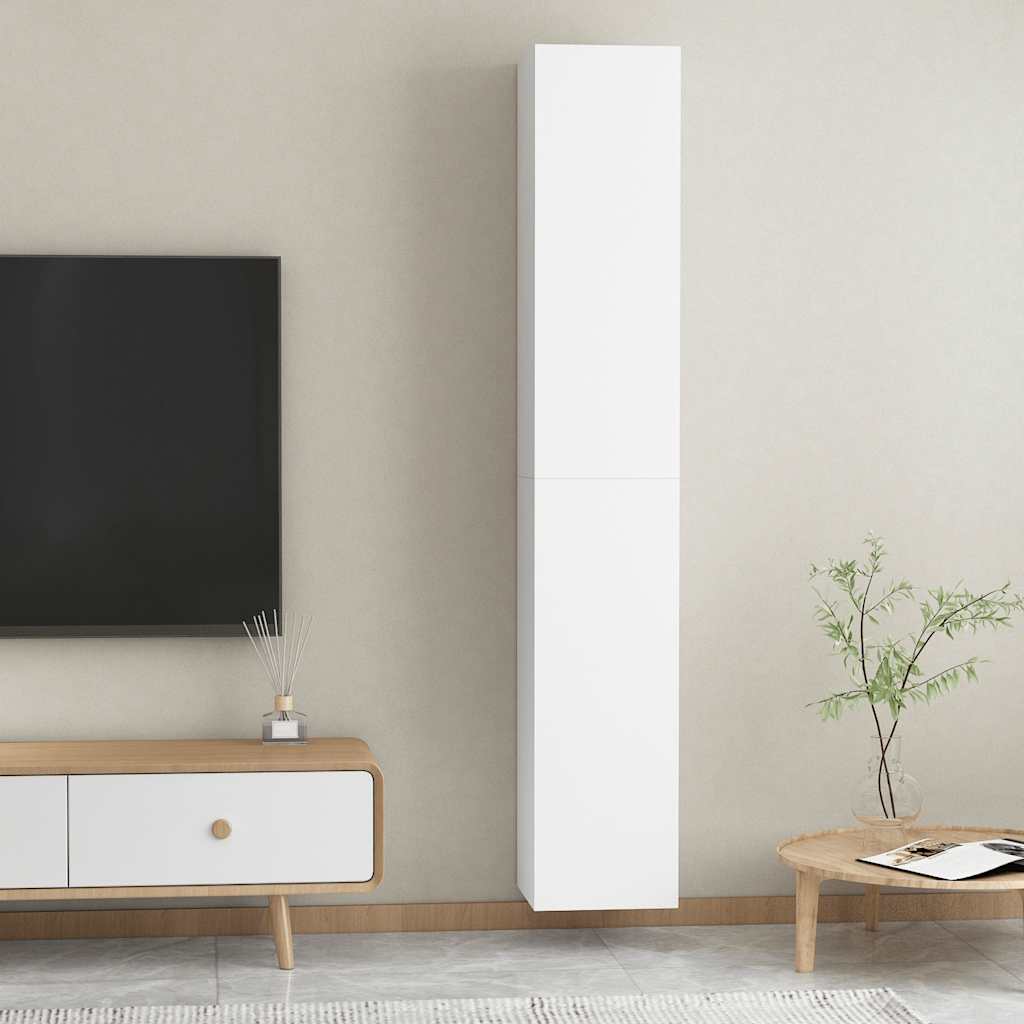 vidaXL Szafki TV 2 szt., białe, 30,5x30x90 cm, materiał drewnopochodny