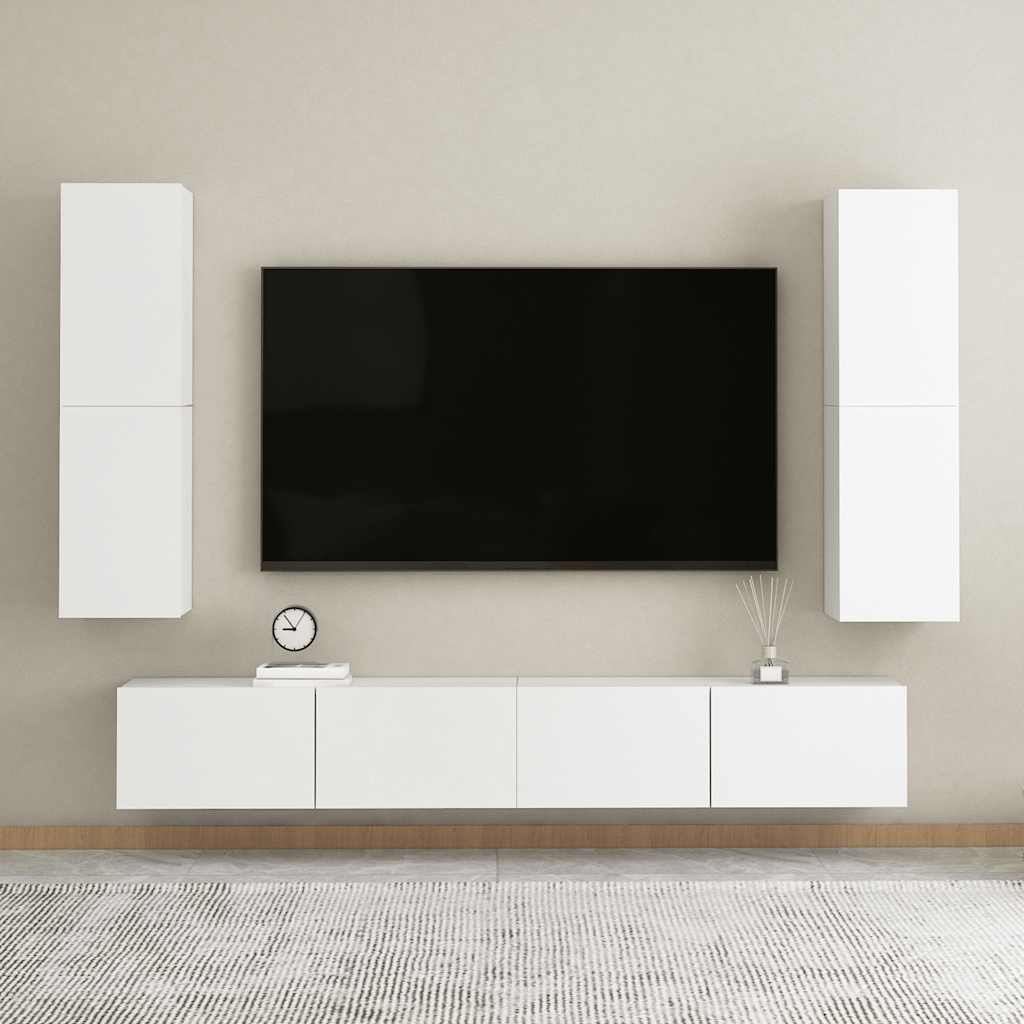 vidaXL Szafka telewizyjna, biała, 30,5x30x110 cm