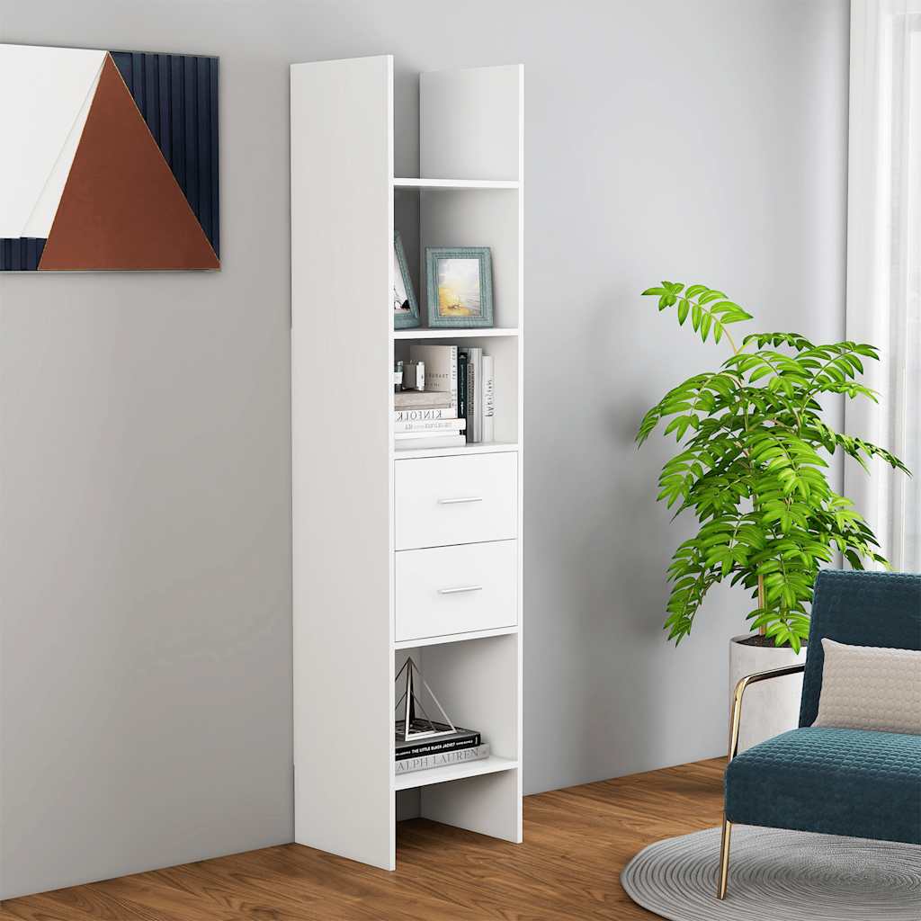 vidaXL Regał na książki, biały, 40x35x180 cm, materiał drewnopochodny