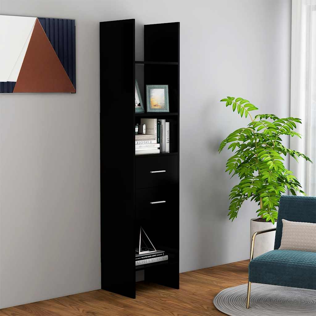 vidaXL Regał na książki, czarny, 40x35x180 cm, materiał drewnopochodny