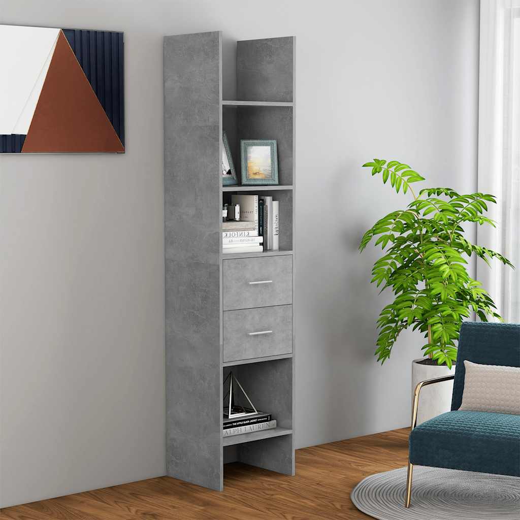 vidaXL Regał na książki, betonowy szary, 40x35x180 cm