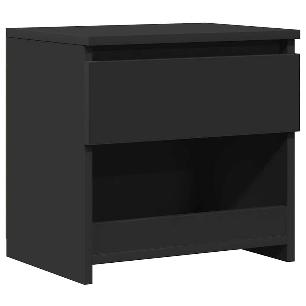 vidaXL Szafka nocna, czarna, 40x30x39 cm, materiał drewnopochodny