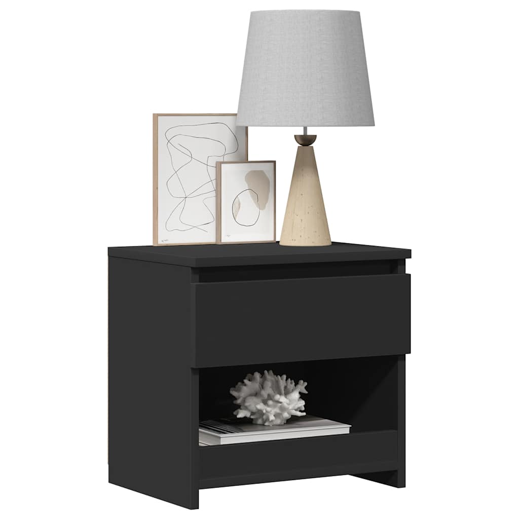 vidaXL Szafki nocne 2 szt., czarne 40x30x39 cm materiał drewnopochodny