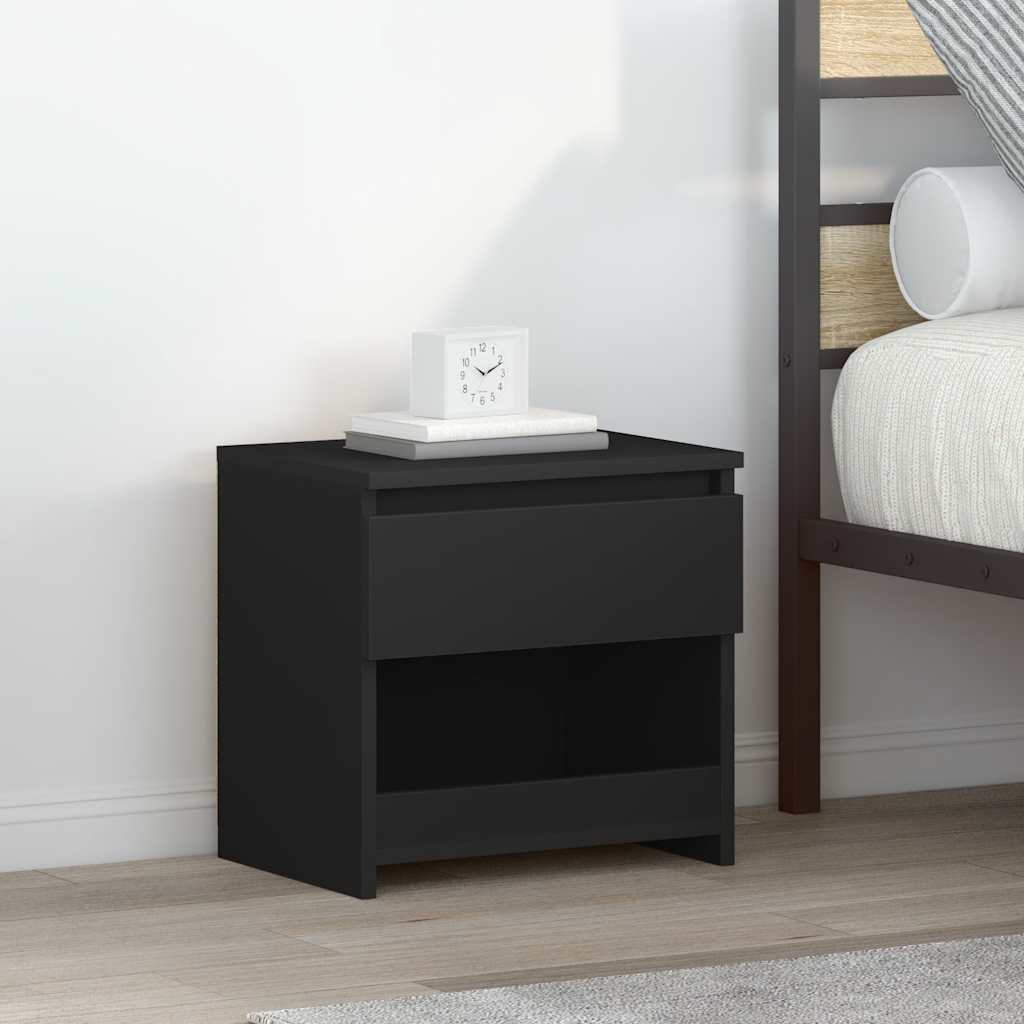 vidaXL Szafki nocne 2 szt., czarne 40x30x39 cm materiał drewnopochodny
