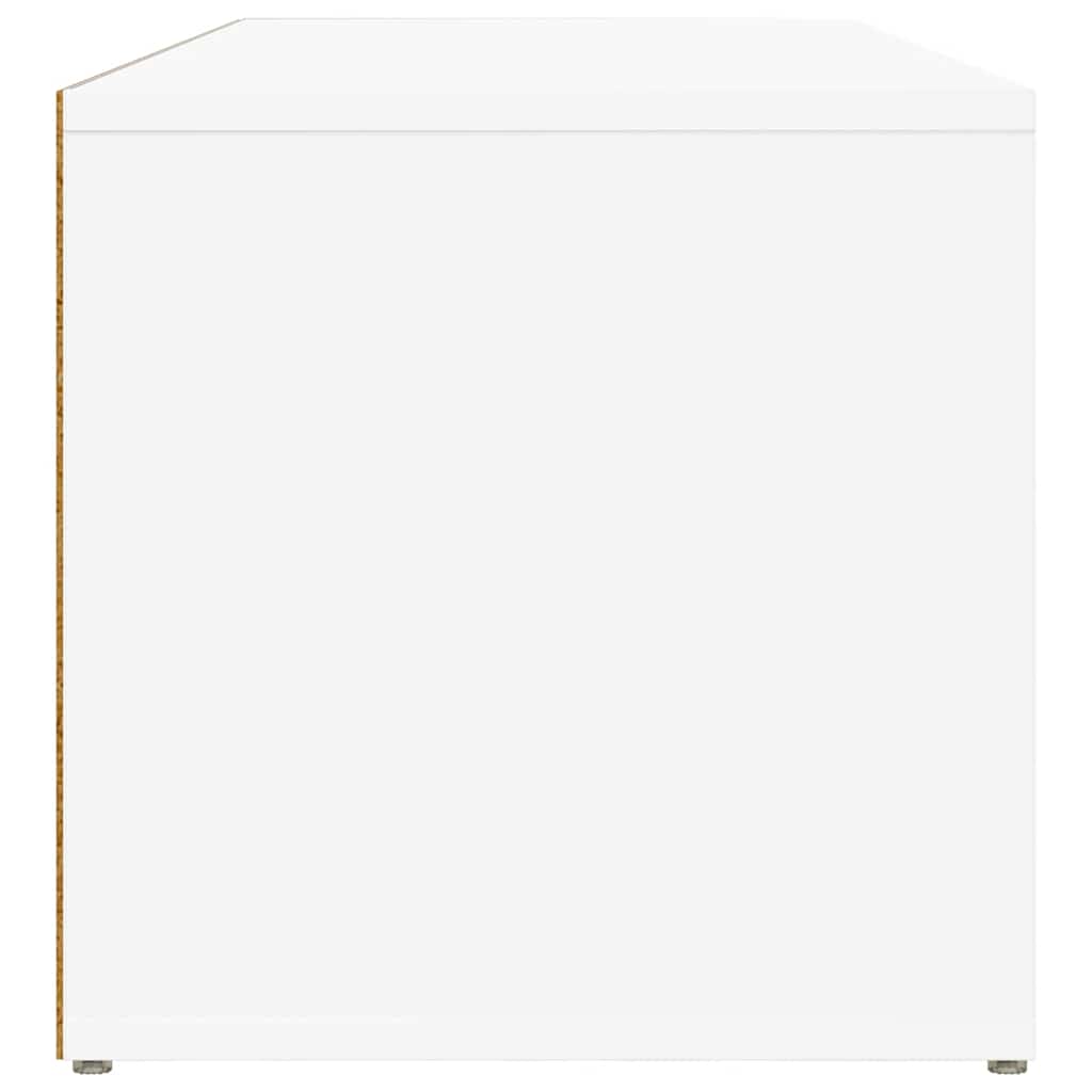 vidaXL Ławka na buty, biała, 105x35x35 cm, materiał drewnopochodny