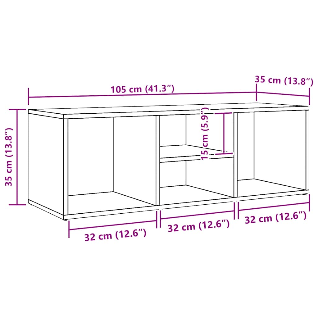 vidaXL Ławka na buty, dąb sonoma 105x35x35 cm, materiał drewnopochodny
