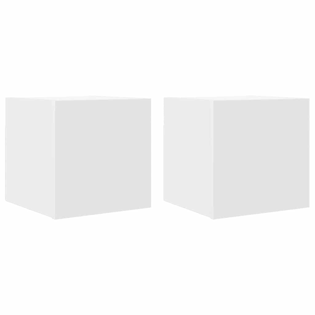vidaXL Wiszące szafki telewizyjne, 2 szt., białe, 30,5x30x30 cm