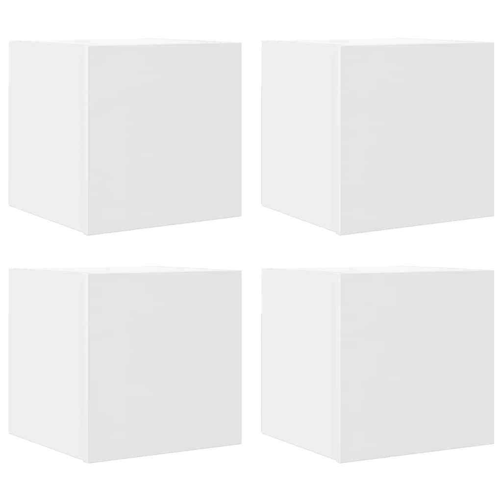 vidaXL Wiszące szafki telewizyjne, 4 szt., białe, 30,5x30x30 cm