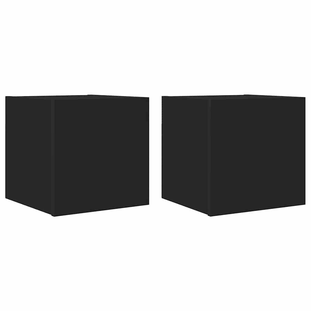 vidaXL Wiszące szafki telewizyjne, 2 szt., czarne, 30,5x30x30 cm
