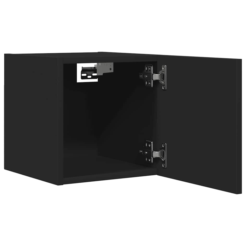vidaXL Wiszące szafki telewizyjne, 2 szt., czarne, 30,5x30x30 cm