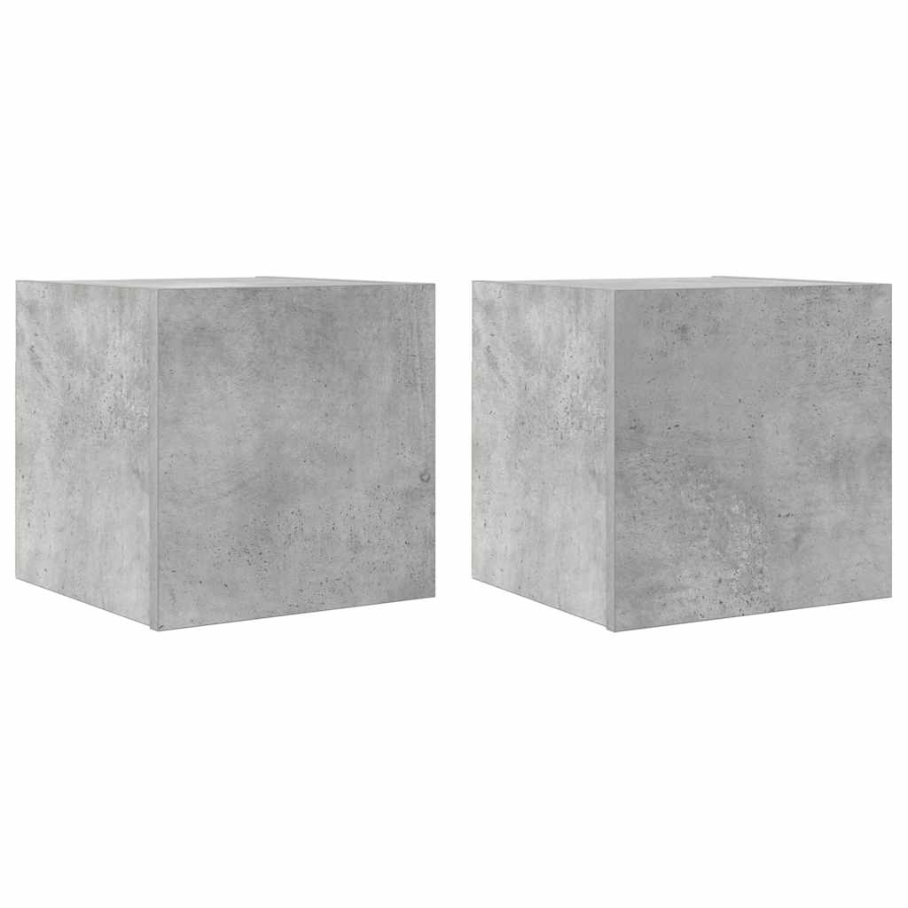 vidaXL Wiszące szafki TV, 2 szt., szarość betonu, 30,5x30x30 cm