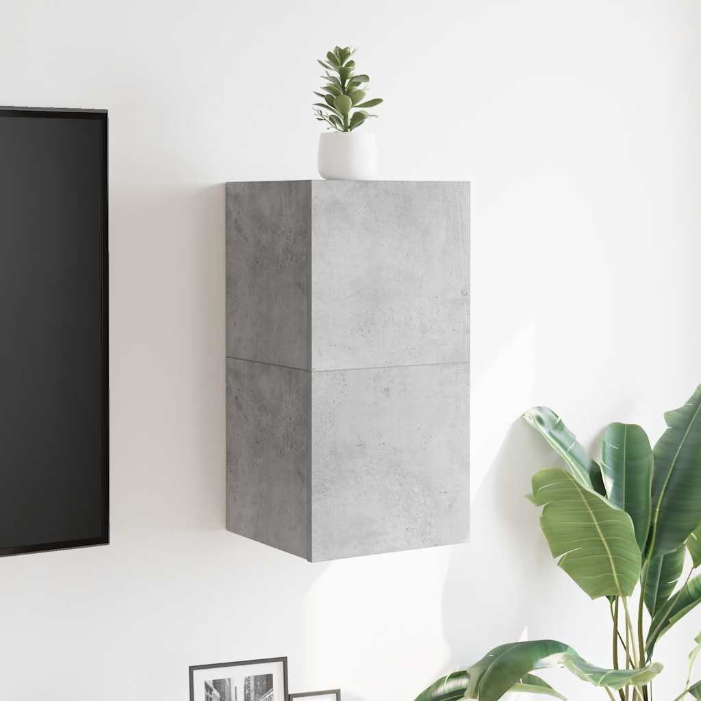 vidaXL Wiszące szafki TV, 2 szt., szarość betonu, 30,5x30x30 cm