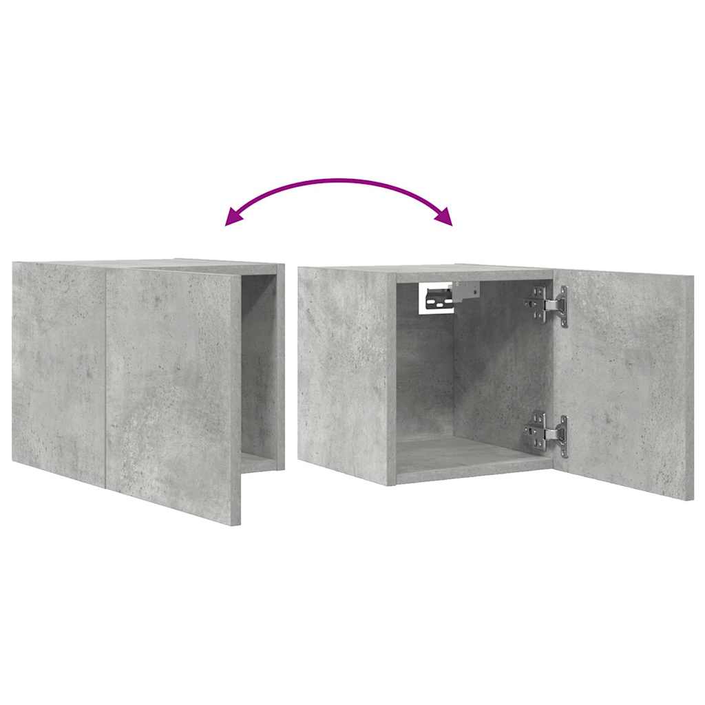vidaXL Wiszące szafki TV, 2 szt., szarość betonu, 30,5x30x30 cm