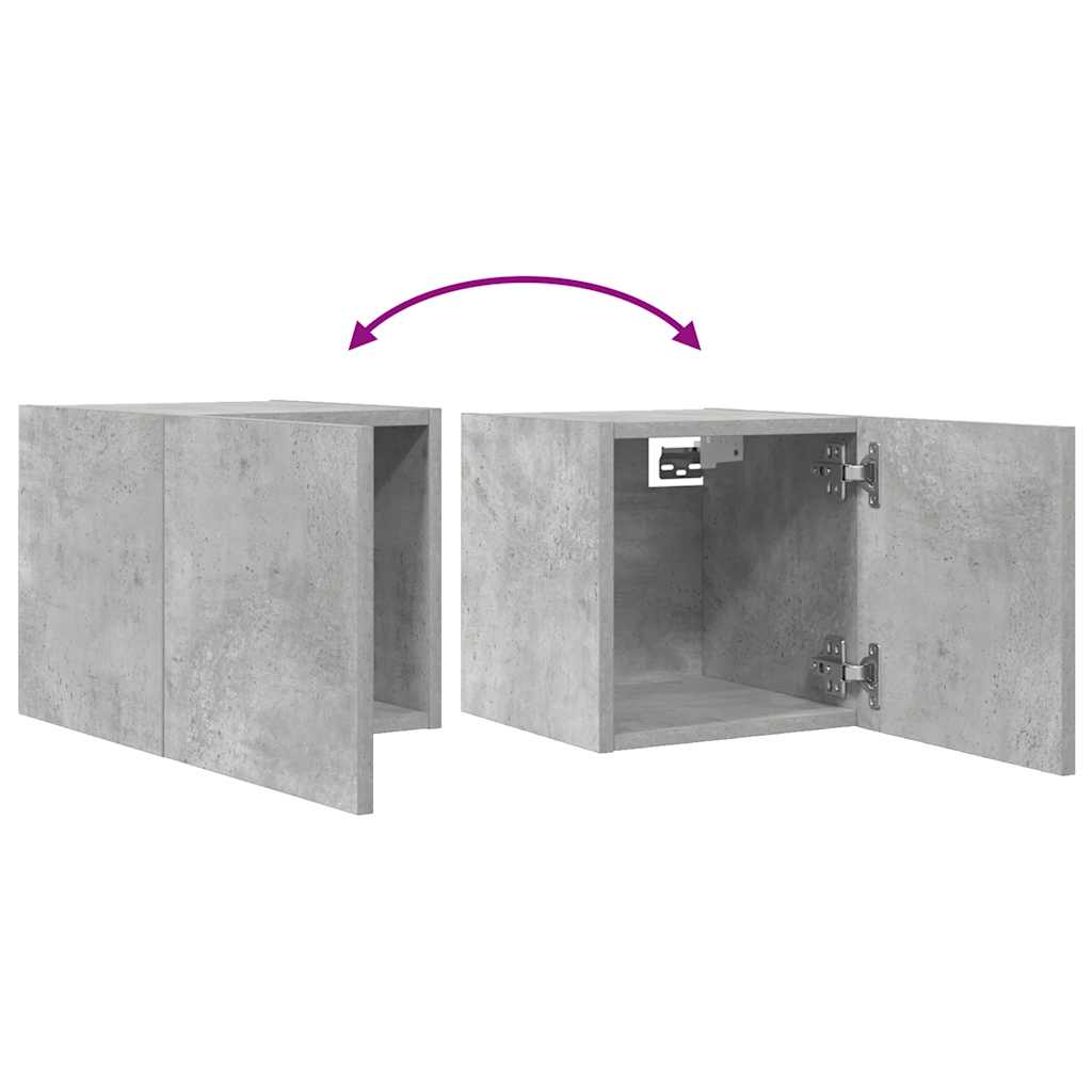 vidaXL Wiszące szafki TV, 4 szt., szarość betonu, 30,5x30x30 cm