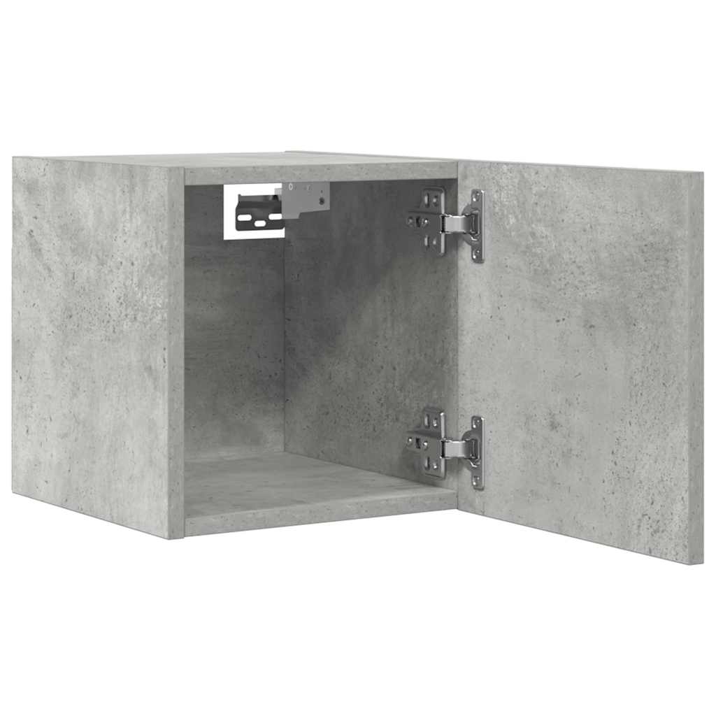 vidaXL Wiszące szafki TV, 4 szt., szarość betonu, 30,5x30x30 cm