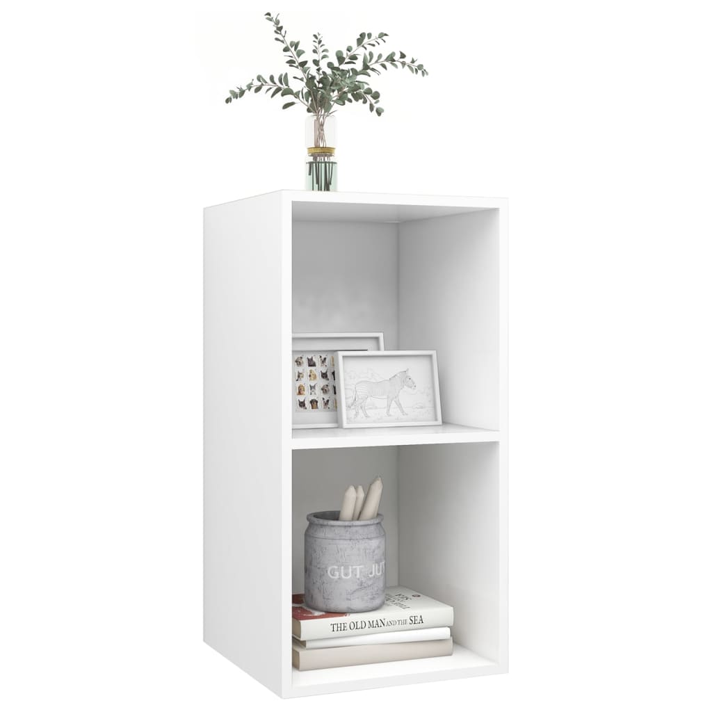 vidaXL Wisząca szafka TV, biała, 37x37x72 cm, materiał drewnopochodny