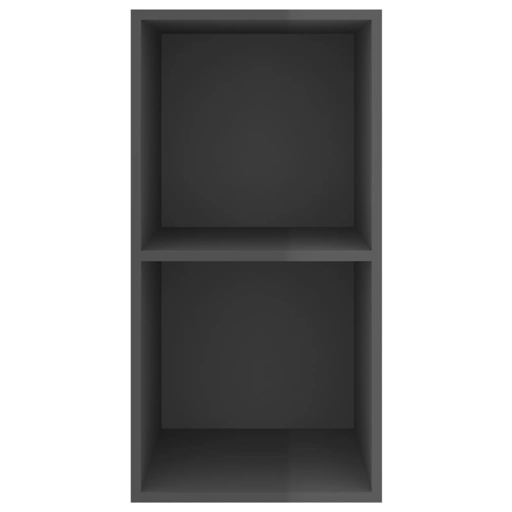 vidaXL Wisząca szafka pod TV, wysoki połysk, szara, 37x37x72 cm