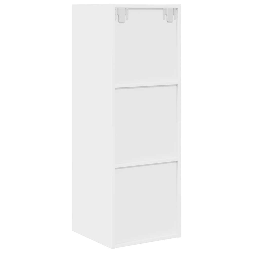 vidaXL Wisząca szafka pod TV, biała, 37x37x107 cm