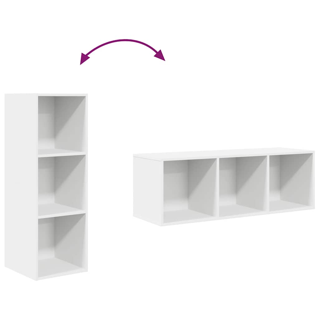 vidaXL Wisząca szafka pod TV, biała, 37x37x107 cm