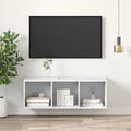 vidaXL Wisząca szafka pod TV, biała, 37x37x107 cm