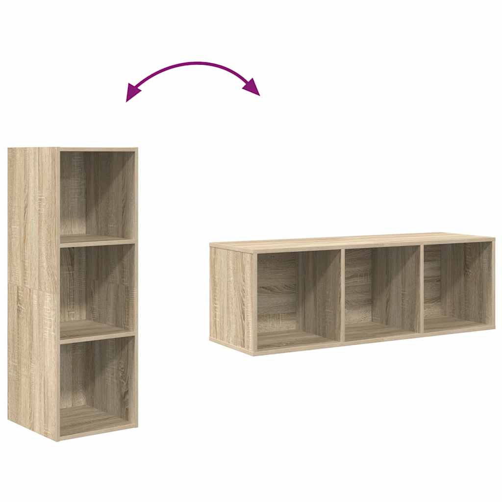 vidaXL Wisząca szafka pod TV, kolor dąb sonoma, 37x37x107 cm