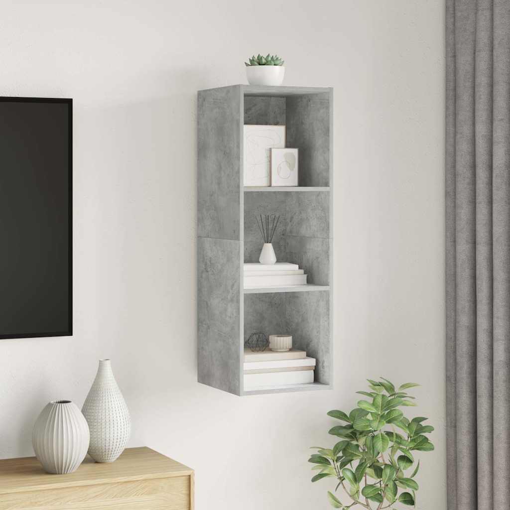 vidaXL Wisząca szafka pod TV, szarość betonu, 37x37x107 cm