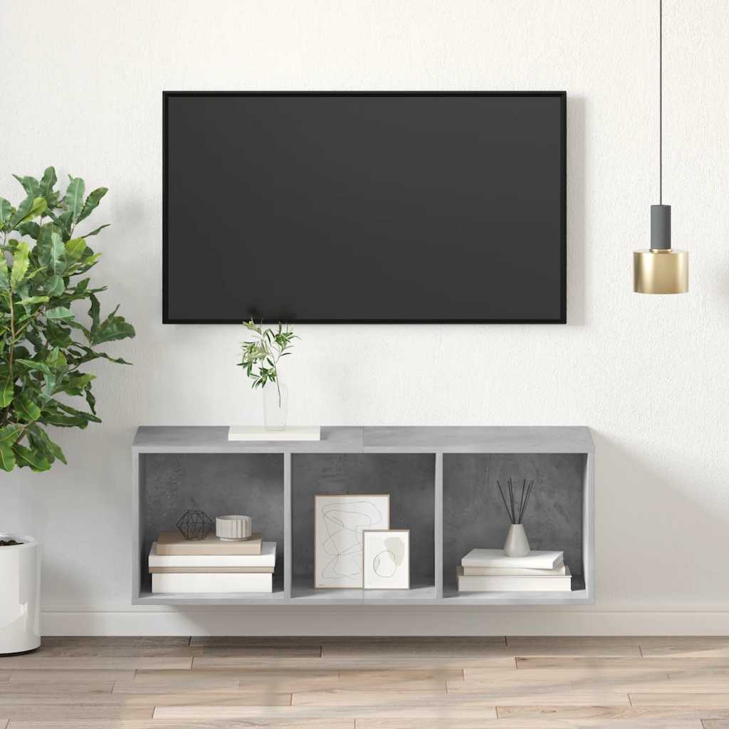 vidaXL Wisząca szafka pod TV, szarość betonu, 37x37x107 cm