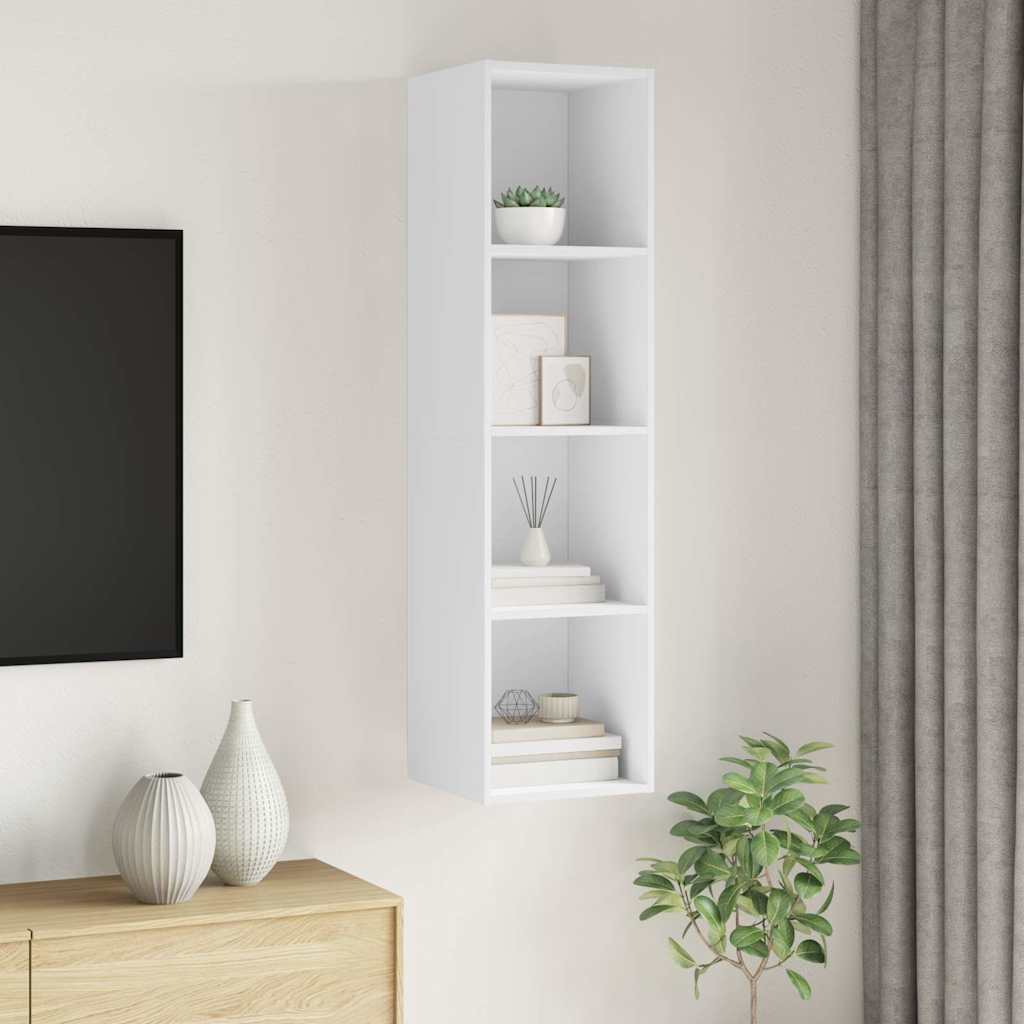 vidaXL Wisząca szafka TV, biała, 37x37x142,5 cm