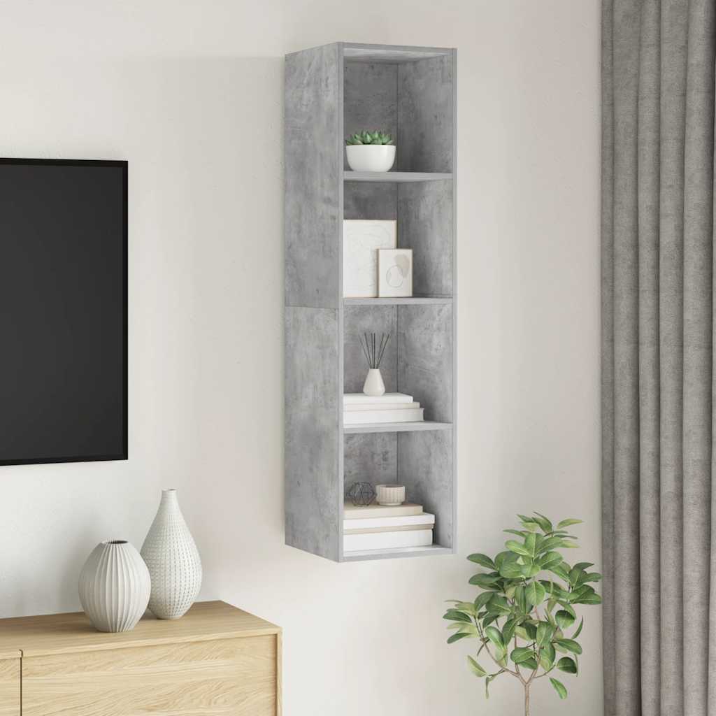 vidaXL Wisząca szafka TV, szarość betonu, 37x37x142,5 cm