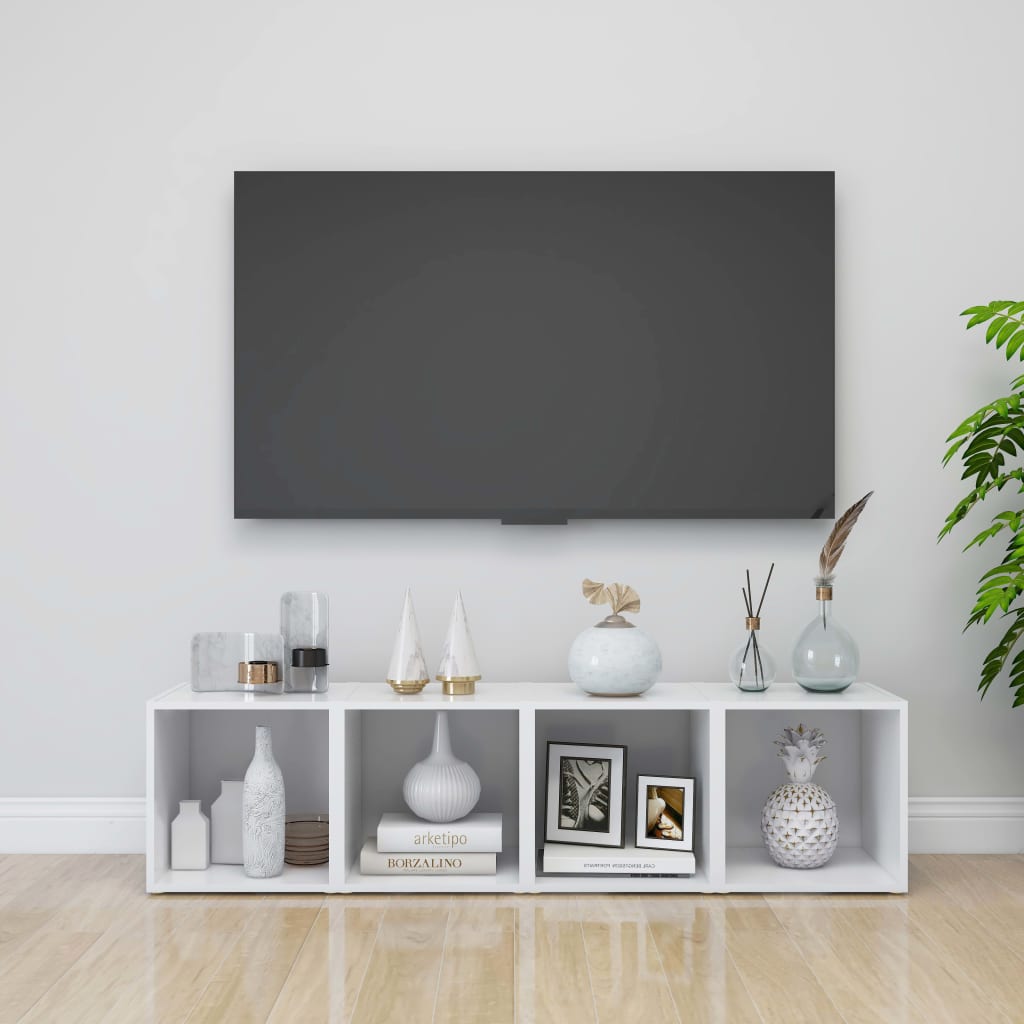 vidaXL Szafka pod telewizor, biała 37x35x37 cm materiał drewnopochodny