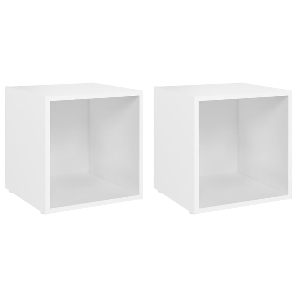 vidaXL Szafki pod TV 2 szt., białe 37x35x37 cm materiał drewnopochodny