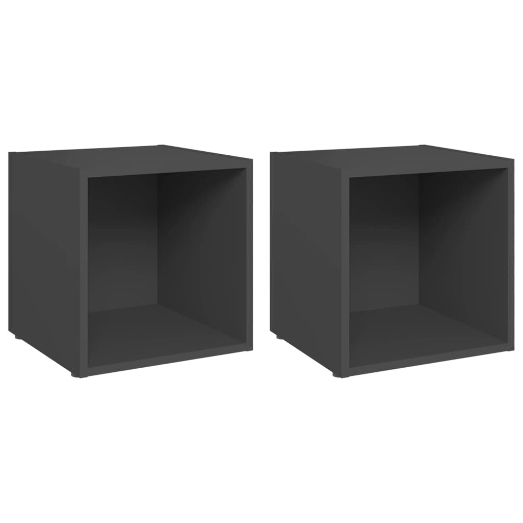 vidaXL Szafki pod telewizor, 2 szt., szare, 37x35x37 cm