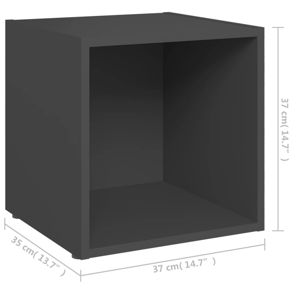 vidaXL Szafki pod telewizor, 2 szt., szare, 37x35x37 cm