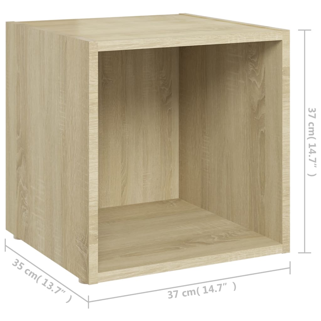 vidaXL Szafki pod TV, 2 szt., dąb sonoma, 37x35x37 cm