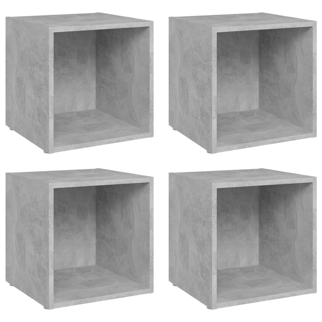 vidaXL Szafki pod TV, 4 szt., szarość betonu, 37x35x37 cm