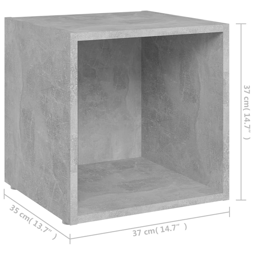 vidaXL Szafki pod TV, 4 szt., szarość betonu, 37x35x37 cm