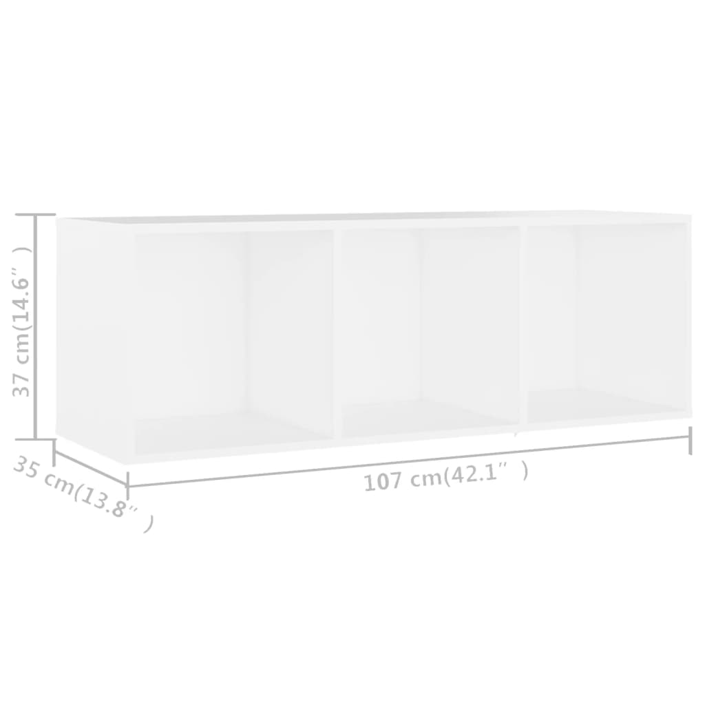 vidaXL Szafka pod TV, biała, 107x35x37 cm, materiał drewnopochodny