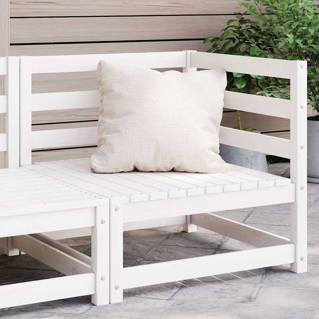 vidaXL Ogrodowa sofa narożna, biała, lite drewno sosnowe