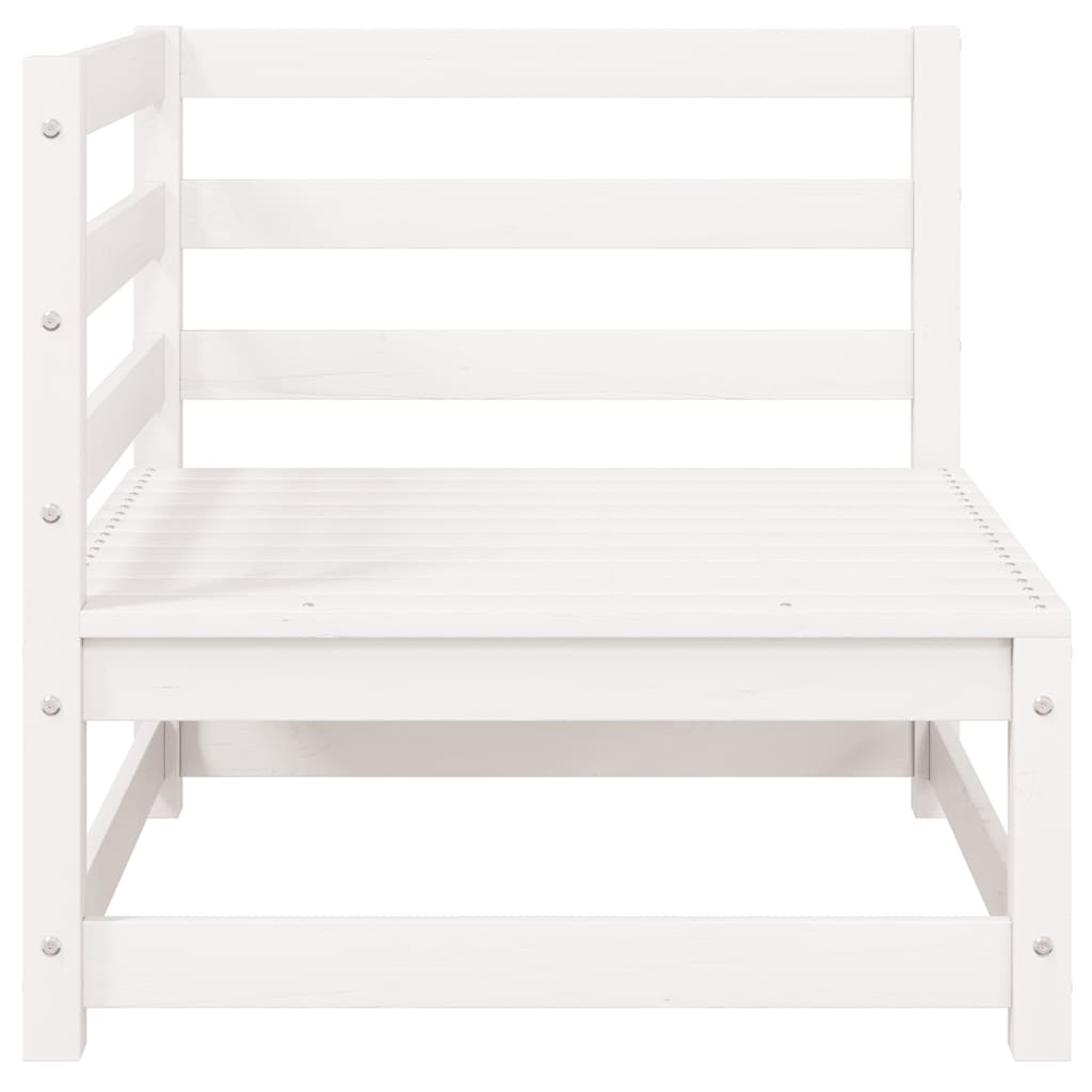 vidaXL Ogrodowa sofa narożna, biała, lite drewno sosnowe