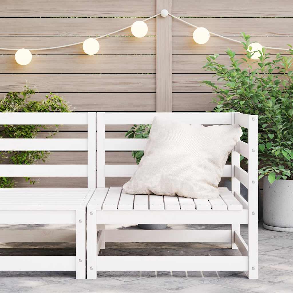 vidaXL Ogrodowa sofa narożna, biała, lite drewno sosnowe