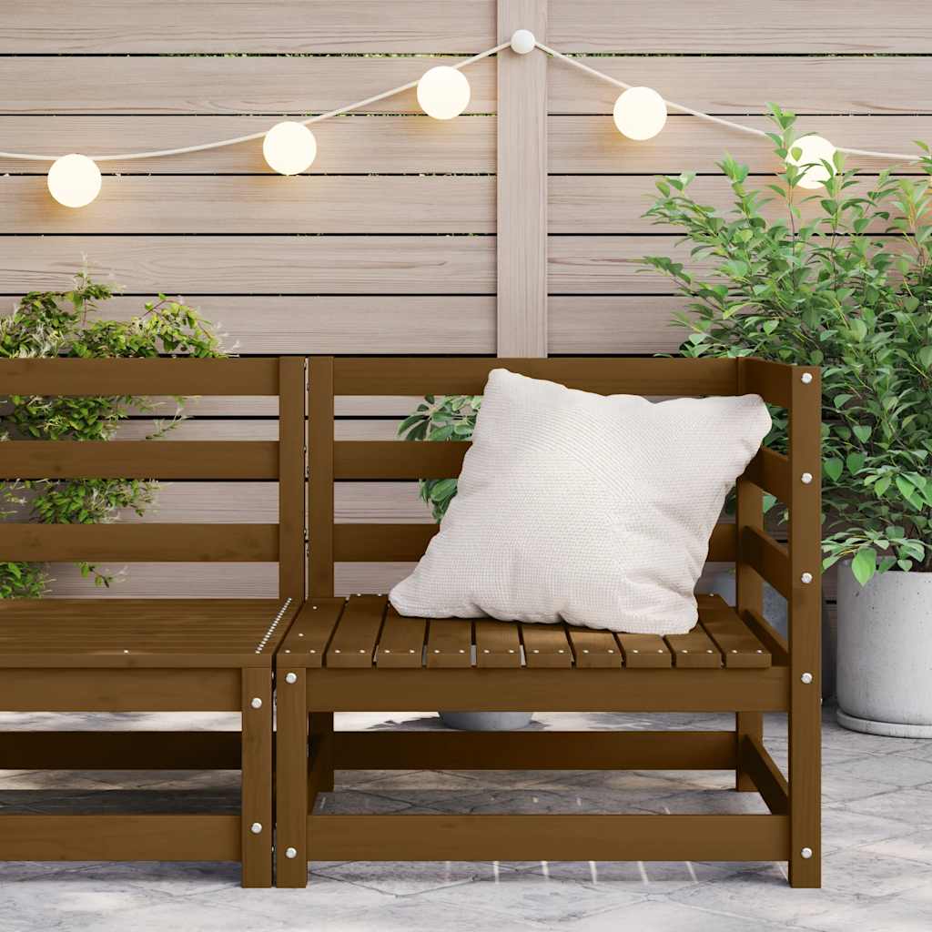 vidaXL Ogrodowa sofa narożna, miodowy brąz, lite drewno sosnowe