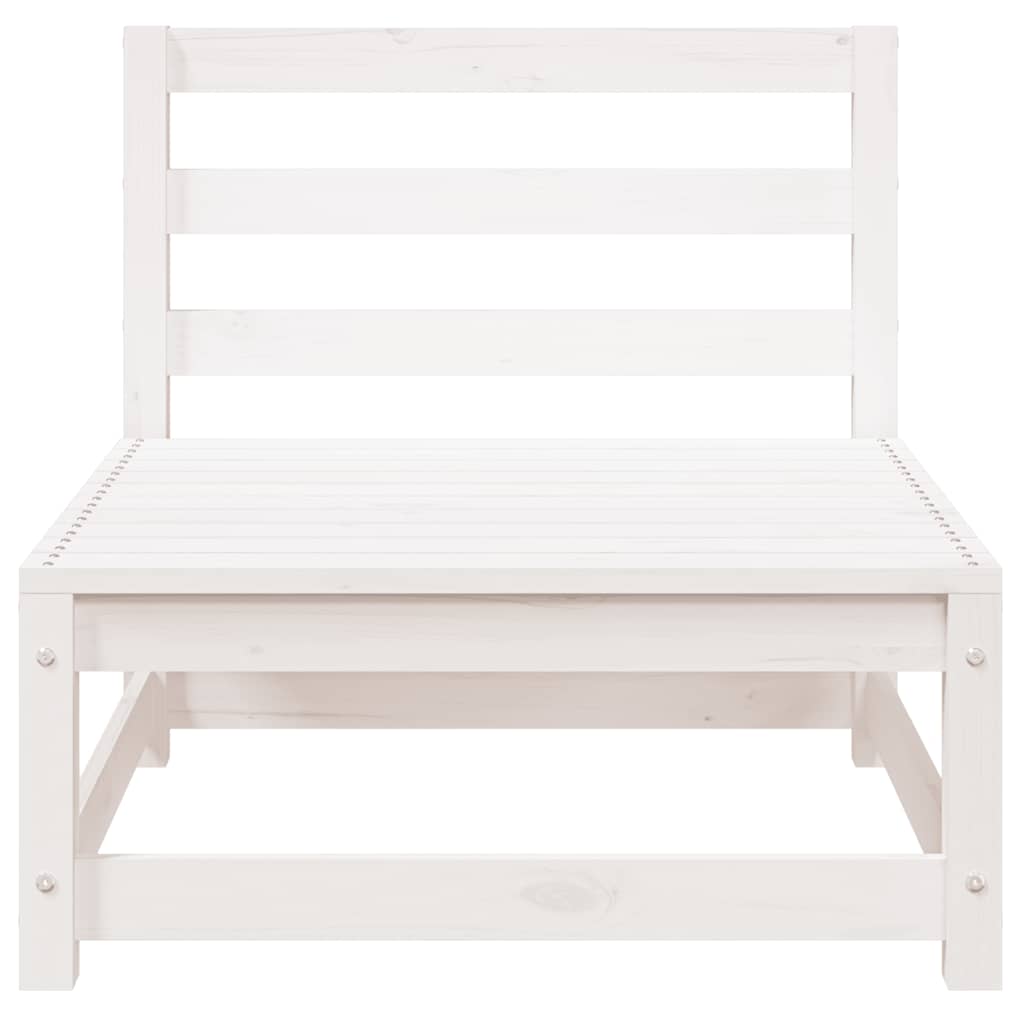 vidaXL Ogrodowa sofa środkowa, biała, lite drewno sosnowe