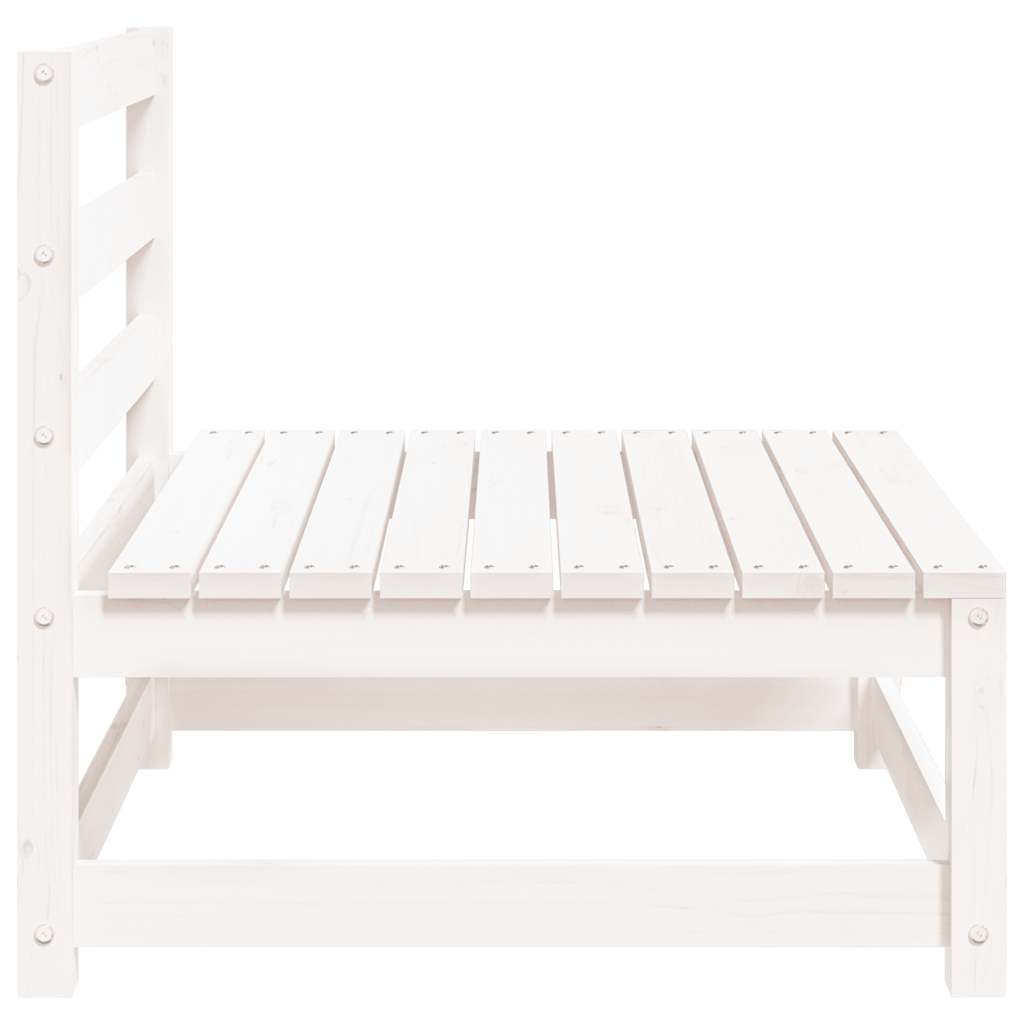 vidaXL Ogrodowa sofa środkowa, biała, lite drewno sosnowe