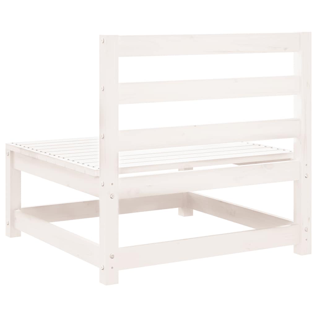 vidaXL Ogrodowa sofa środkowa, biała, lite drewno sosnowe