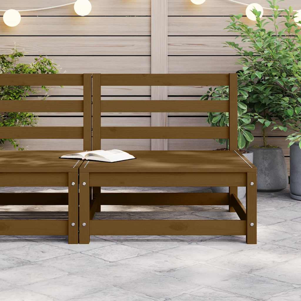 vidaXL Ogrodowa sofa środkowa, miodowy brąz, lite drewno sosnowe