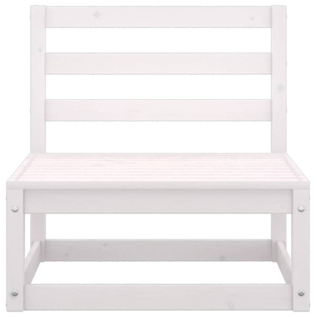 vidaXL Ogrodowa sofa środkowa z antracytowymi poduszkami, białe drewno