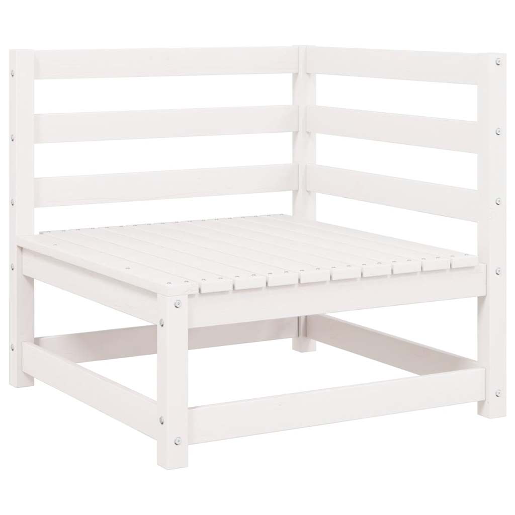vidaXL 2-osobowa sofa ogrodowa z poduszkami, biała, drewno sosnowe