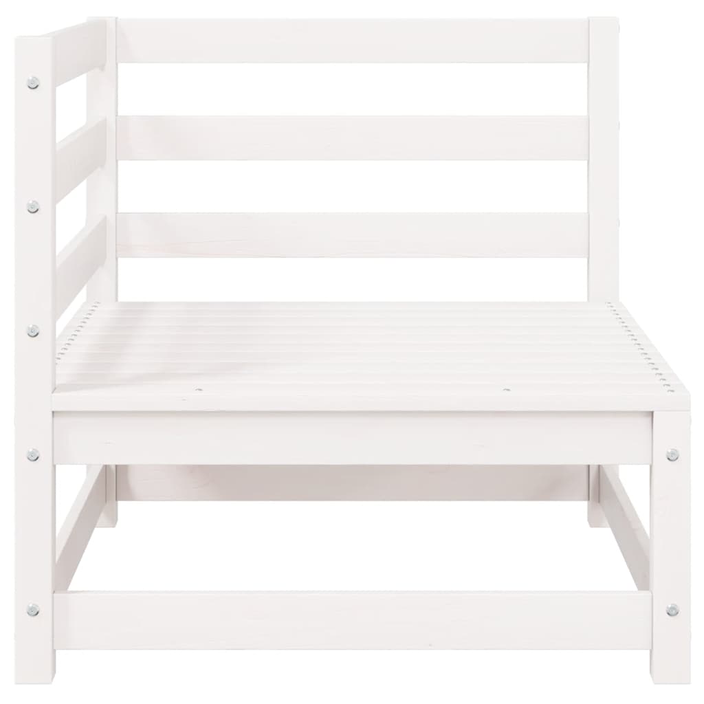 vidaXL 2-osobowa sofa ogrodowa z poduszkami, biała, drewno sosnowe