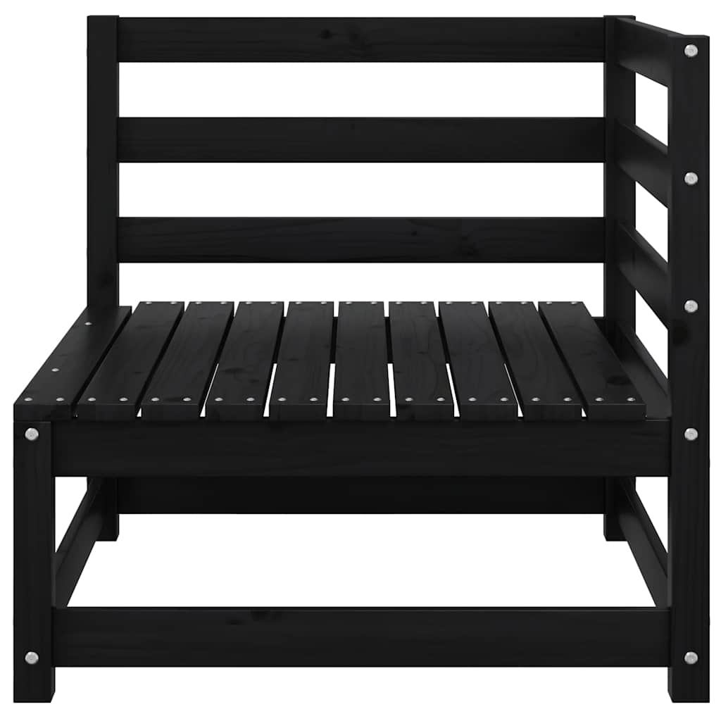 vidaXL 2-osobowa sofa ogrodowa z poduszkami, czarna, drewno sosnowe