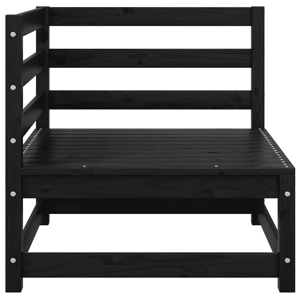 vidaXL 2-osobowa sofa ogrodowa z poduszkami, czarna, drewno sosnowe